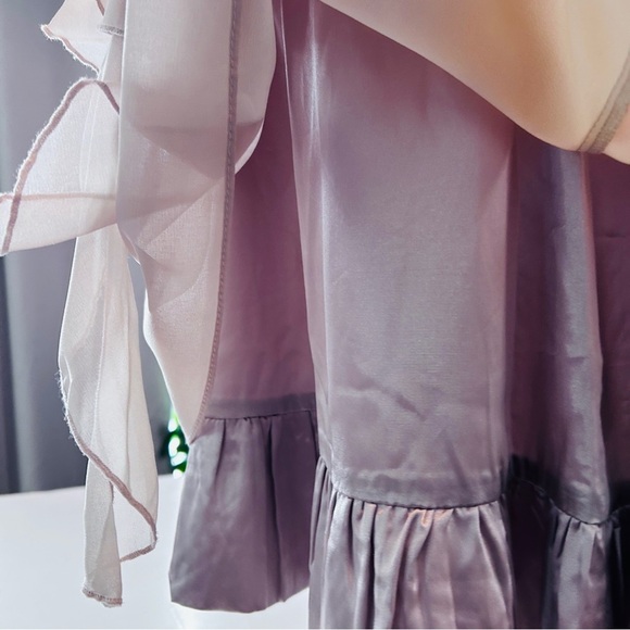 NWT Alisa Pan  Women’s Size 10 Cap Sleeves Short Coctail Dress Chiffon Side Zip - Picture 11 of 14